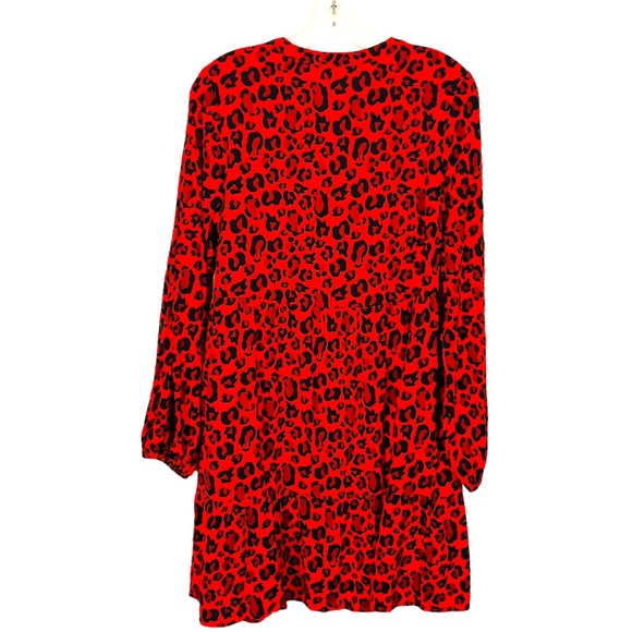 Graceatwood The Drop Red Animal Print Dress. - Picture 5 of 10
